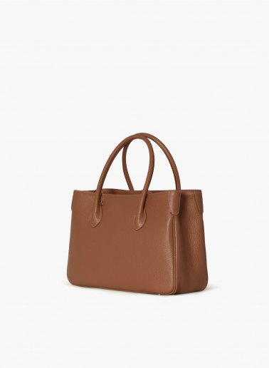 Borsa Tote in pelle color tabacco