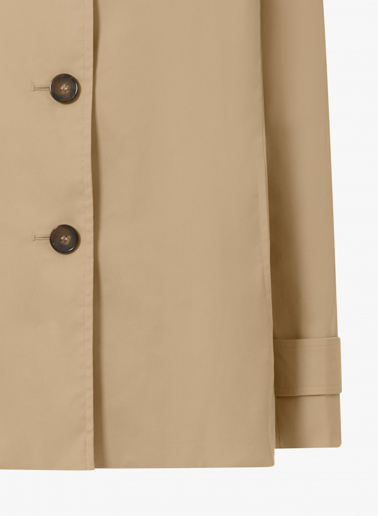 Giacca cammello in tessuto tecnico con collo a camicia