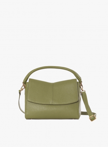 Handtasche aus Leder in Militärgrün
