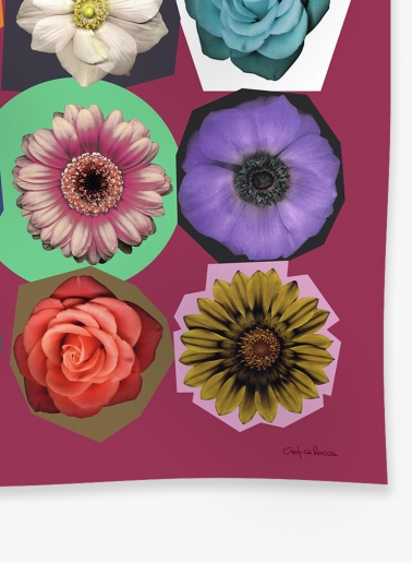 Tuch mit Blumenmuster aus reinem Seidentwill in Rosa