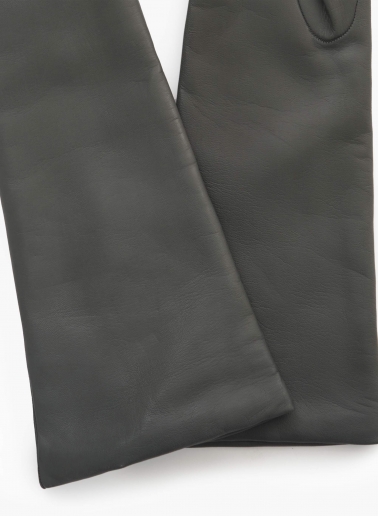 Lange Handschuhe aus Nappaleder in Grau