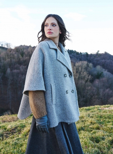 Guanti lunghi grigi in nappa