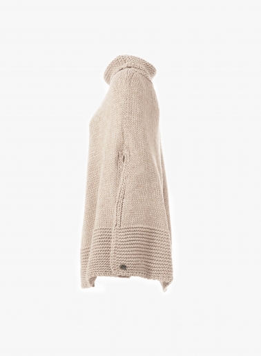 Mantella in maglia beige