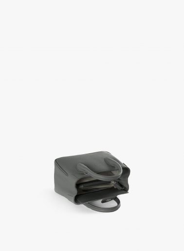 Borsa Tote mini in pelle grigia