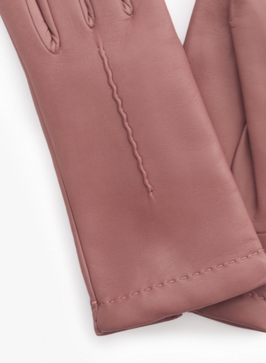 Handschuhe mit Naht aus Nappaleder in Rosa