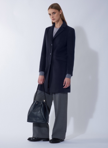 Cappotto blu a uomo in pura lana