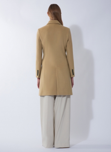 Cappotto cammello a uomo in pura lana