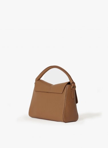 Borsa a mano in pelle color tabacco