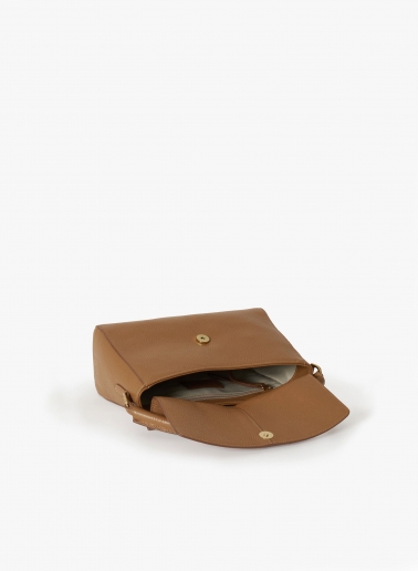 Borsa a mano in pelle color tabacco