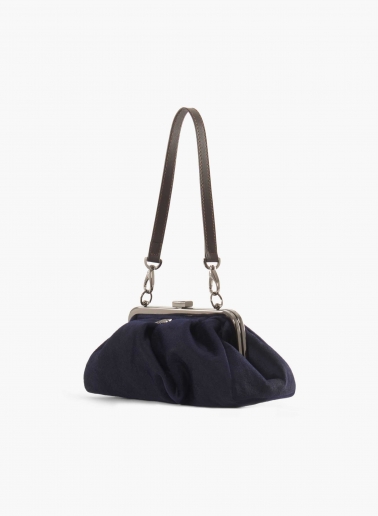 Clutch aus reinem Cashmere in Blau