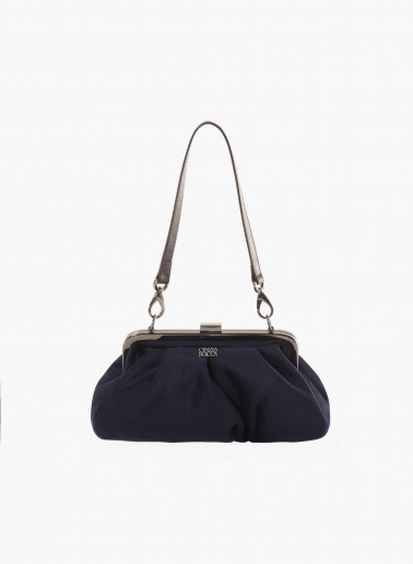 Clutch aus reinem Cashmere in Blau