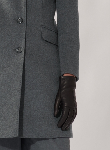 Mantel mit maskulinem Schnitt aus reinem Cashmere in Grau