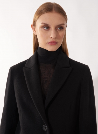 Maxi cappotto a uomo nero in lana e cashmere