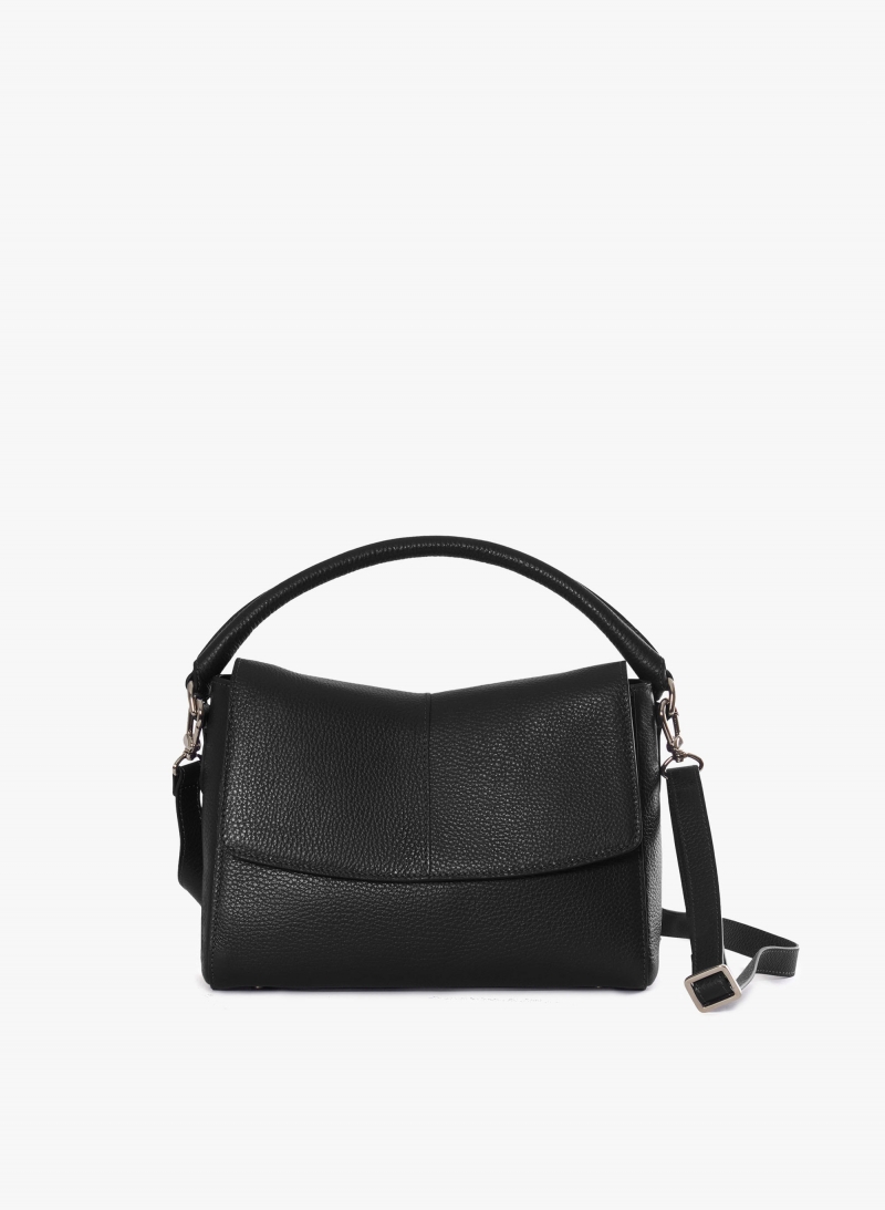 Borsa a mano in pelle nera