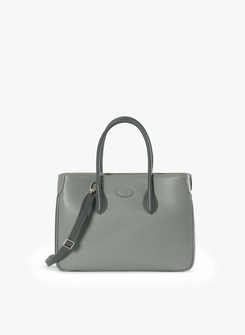 Borsa Tote in pelle bicolore grigio