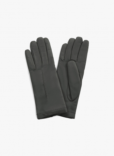 Guanti grigi in nappa con cucitura sul dorso