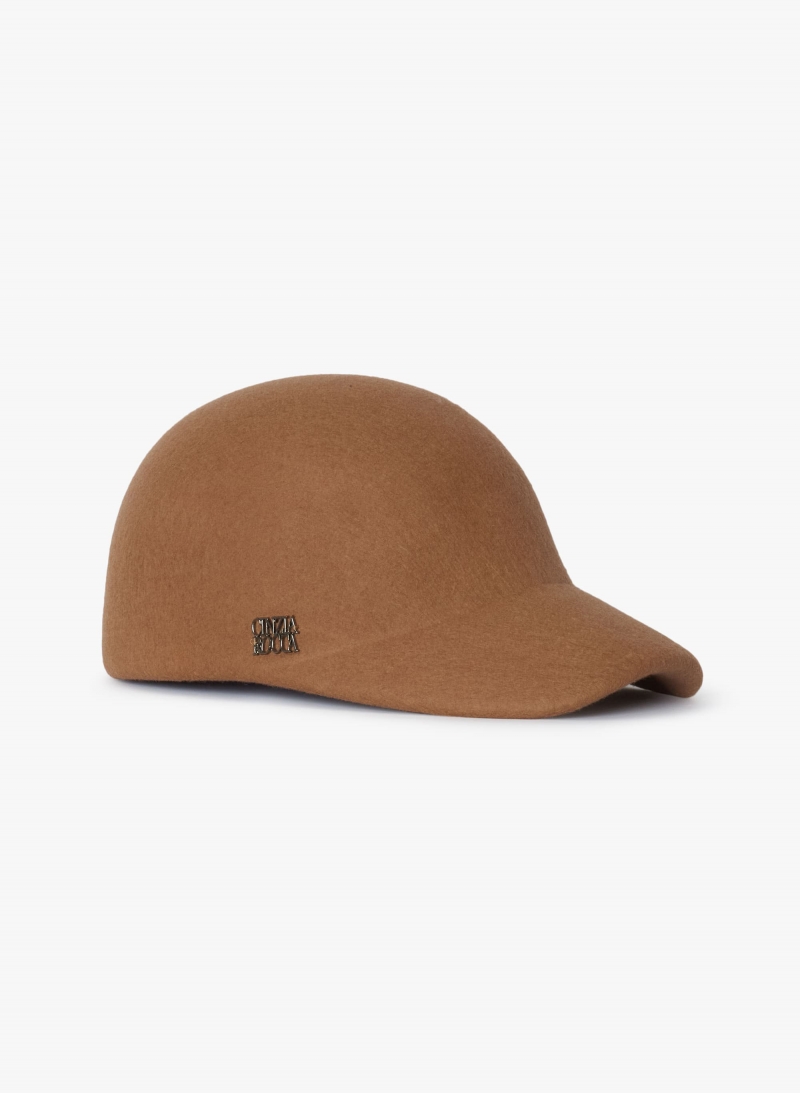 Baseball-Cap aus Wollfilz in Camel