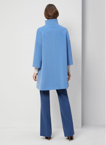 Wool and cashmere light blue coat