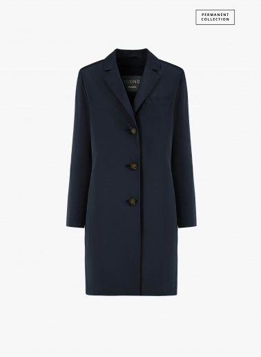 Rainproof technical nylon blue masculine overcoat | Cinzia Rocca