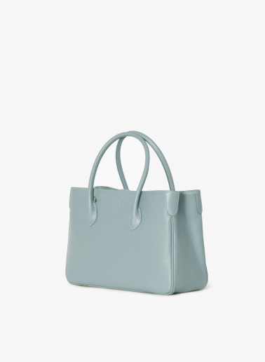 Tote Bag aus Leder in Hellblau