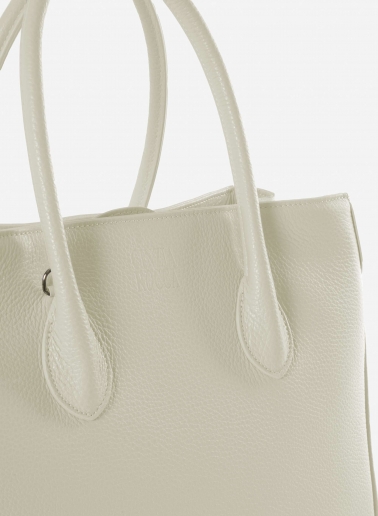 Borsa Tote in pelle bianca