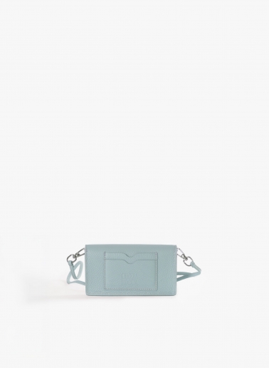 Handytasche aus Leder in Hellblau