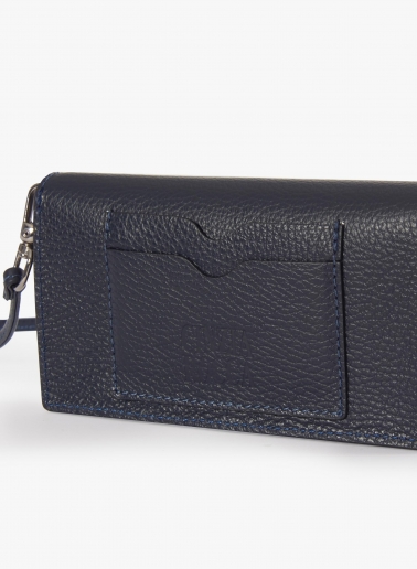 Portacellulare in pelle blu