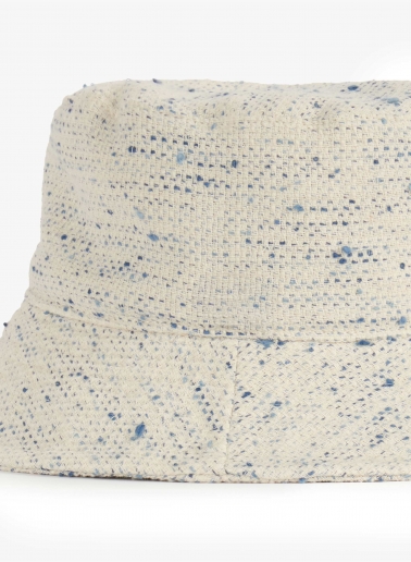Light blue bouclé fabric fisherman's hat