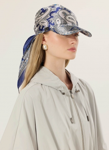 Cappello foulard con visiera blu