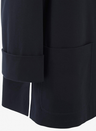 Baumwolljacke mit Hemdkragen und aufgesetzten Taschen in dunkelblau