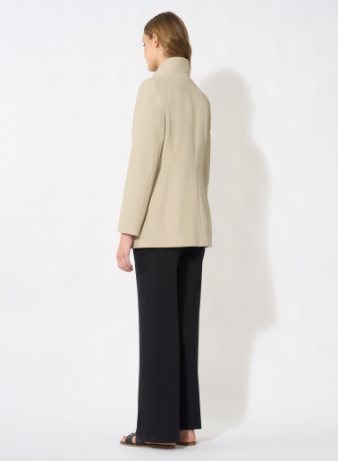 Giacca beige in cotone stretch con pettorina in nylon staccabile