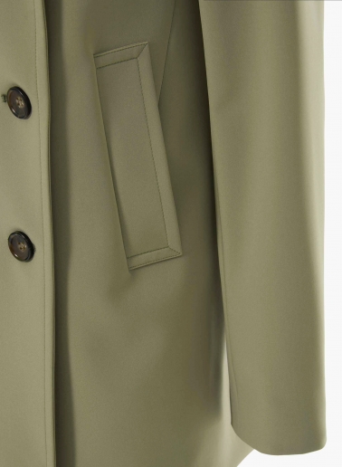 Zweireihige Jacke mit wandelbarem Reverskragen in Militärgrün