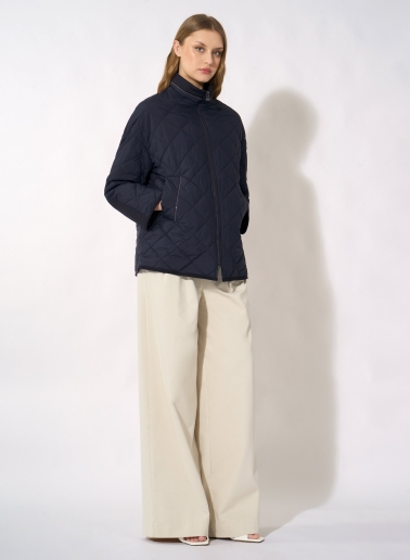 Steppjacke mit Lurex-Details aus technischem Gewebe in Dunkelblau