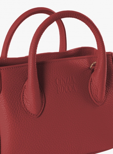 Mini Tote Bag aus Leder in Rot