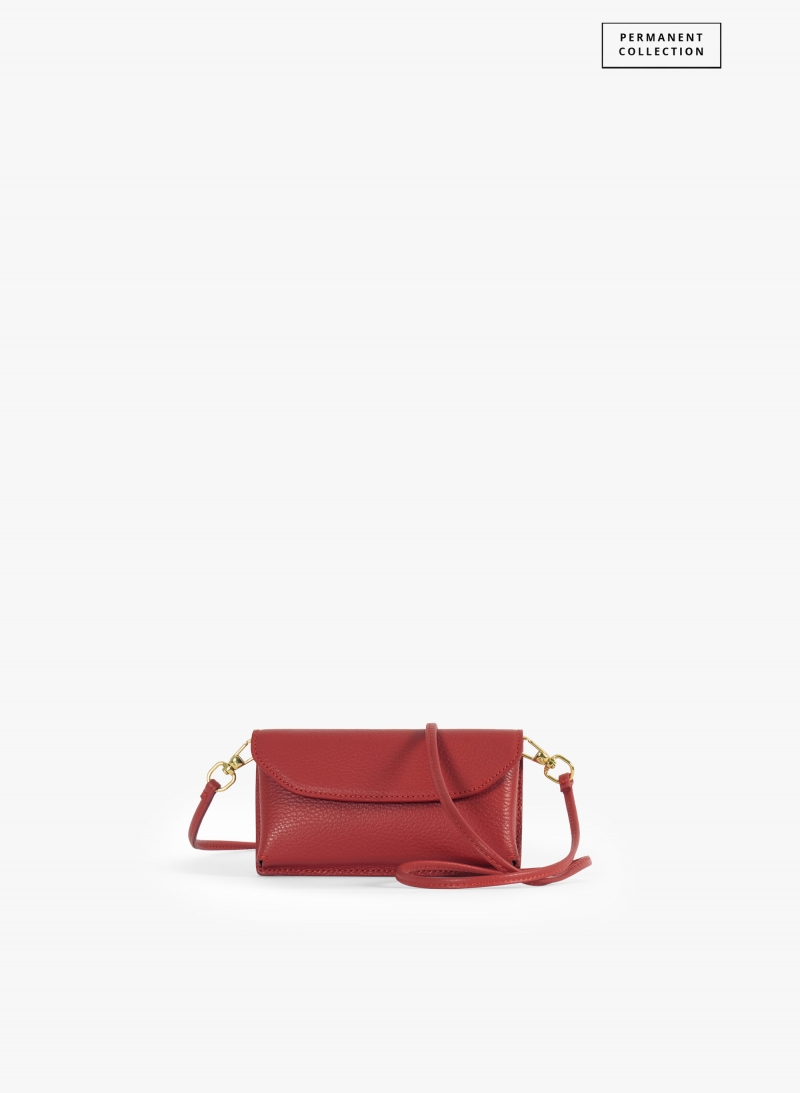 Handytasche aus Leder in Rot