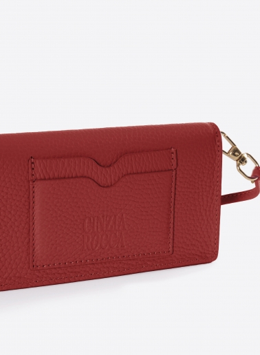 Handytasche aus Leder in Rot