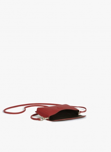 Handytasche aus Leder in Rot
