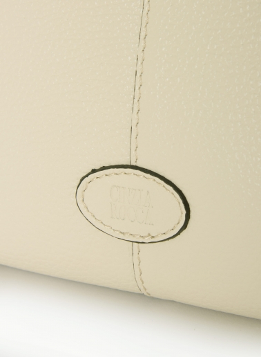 Borsa a mano beige in pelle con tracolla