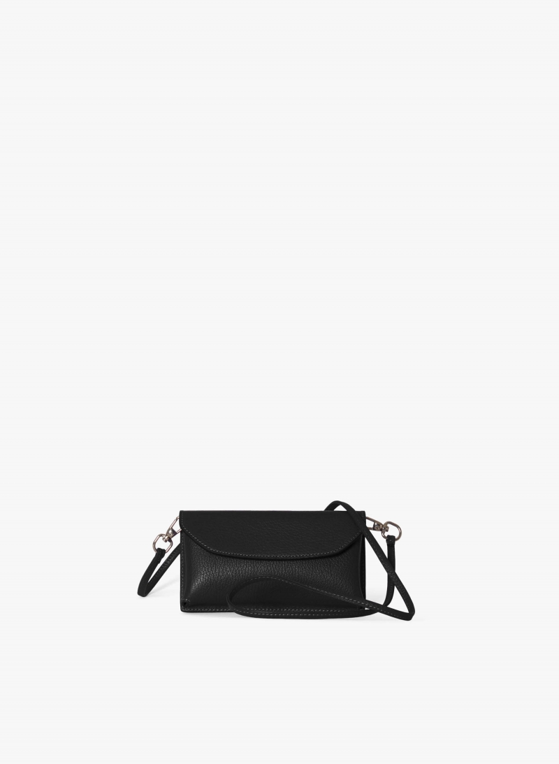 Handytasche aus Leder in Schwarz