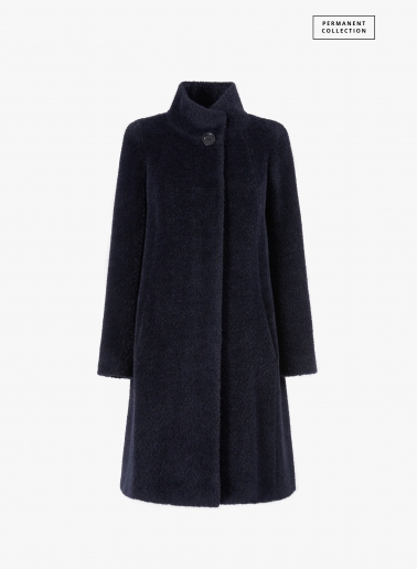 Cappotto blu svasato in lana e alpaca | Cinzia Rocca