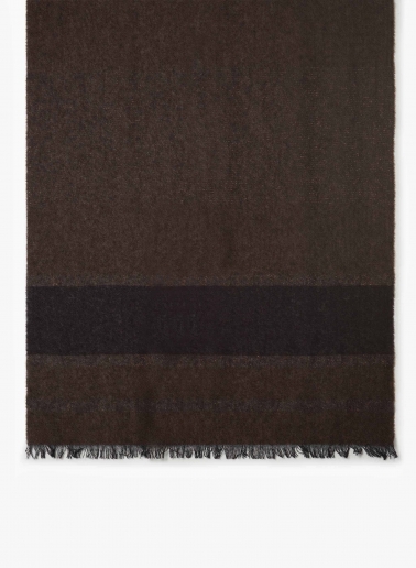Maxi sciarpa in cashmere marrone con dettaglio lurex