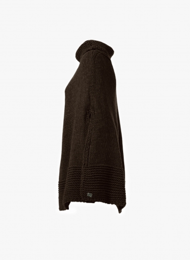 Brown knitted cape