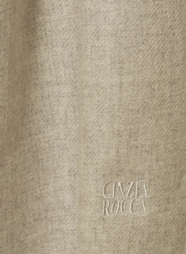 Maxi sciarpa in puro cashmere beige