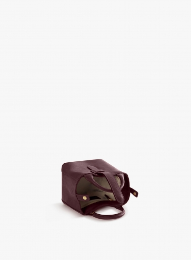 Mini borsa a mano con tracolla in pelle bordeaux