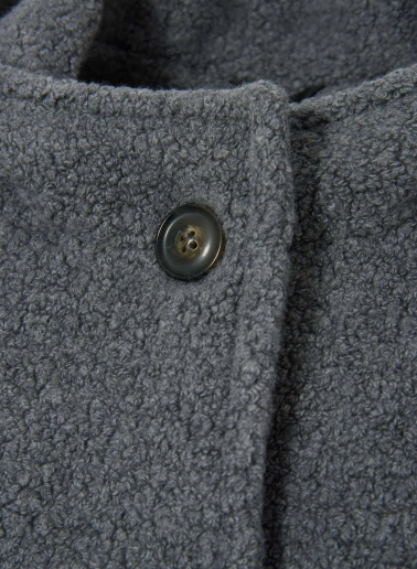 Parka aus Wolle mit Pelzoptik in Grau