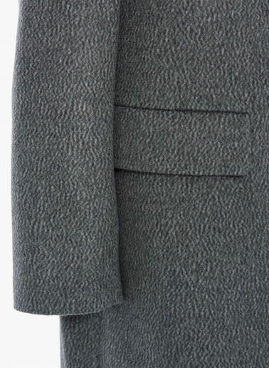 Maxi grey coat in pure cashmere with masculine cut