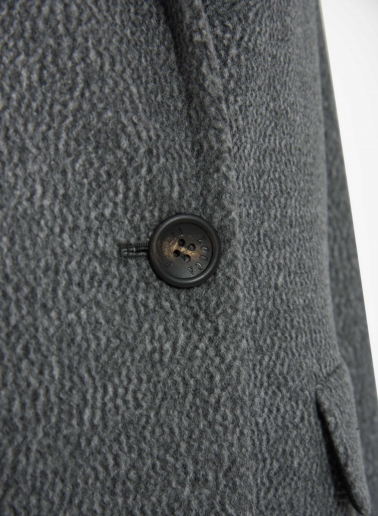 Maxi grey coat in pure cashmere with masculine cut