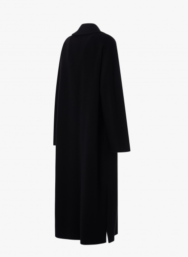 Oversize Maxi Mantel mit aufgesetzten Taschen aus Wolle in Schwarz