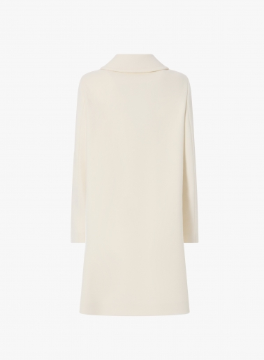 Cappotto bianco in pura lana con collo a camicia