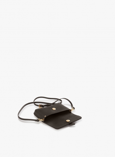Mini borsa a tracolla  in pelle marrone